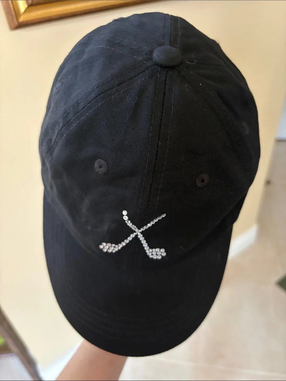 ⛳️Titania Golf Bling Cotton Crystal Golf Clubs Accented Classic baseball cap